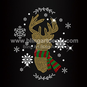 Deer Iron On Rhinestone Heat Transfers